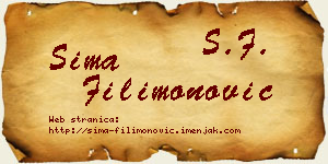 Sima Filimonović vizit kartica